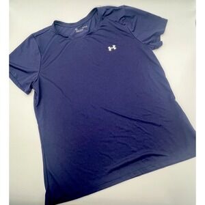 Under‎ Armour T-Shirt Men's XLarge Short Sleeve Loose Navy Crew Neck Heatgear
